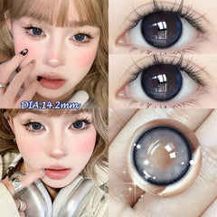 YICKYUE  -  1Pair New Natural Eye Lenses Colored Contact Lenses for Eyes with Degree Myopia Lenses Fashionable Brown Beauty Pupil
