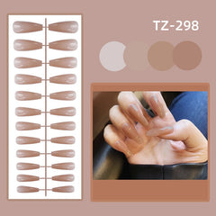 24pcs Solid Color Glossy Super Long Coffin False Nail Ballet Press on Nails Tips for Nails Art Artificial Fingernail Without Box