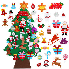 Yickyue DIY Felt Christmas Tree Decorations Christmas Gifts Christmas Decor for Home Xmas Wall Hanging Ornament Happy New Year 2023