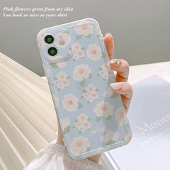 Cartoon pink flower soft silicone anti-knock protective cover for iphone 12 11 pro max mini se 20 7 8 plus x xr xs max conque