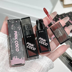 YICKYUE  -  4 Colors Matte Lip Mud Makeup Liquid Lipstick Waterproof Nude Red Brown Lip Gloss Long Lasting Non-stick Cup Sexy Women Lipgloss