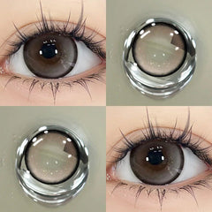 YICKYUE  -  1 Pair Korean Pink Lenses Colored Contact Lenses with Degree Myopia Lenses Natural Fashion Lenses New Free Shipping