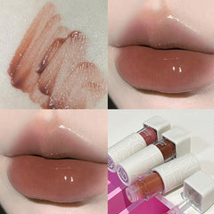 YICKYUE  -  6 Colors Mirror Water Lip Glaze Waterproof Moisturize Sexy Red Lip Tint Lipstick Makeup Lasting Non-stick Cup Lip Gloss Cosmetic