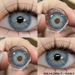 YICKYUE  -  1Pair Colored Contact Lenses with Prescription Green Myopia Lenses Gray Pupils Lens Natural Contact Lenses for Eyes