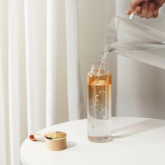 Simple And Fashionable Gradient Large-Capacity Glass  Portable Handle Student Take-Out Sports Water Cup Couple Cups My Bottles