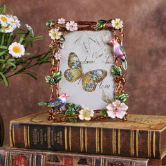 YICKYUE  -  European Style Creative Home, Pastoral Animals, Flowers and Birds, 6 "Metal Frame, Diamond Inlaid Enamel Color, Dec MF619
