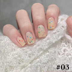 YICKYUE  -  MEC 1-8PCS Cheese Ice Cream Sequins Gel Nail Polish 2025 Fall Winter Simple Gentle Fresh Fairy Cream Sequins Nail Art Supplies