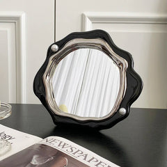 YICKYUE A Niche Mirror Modern Style French Wave Mirror Irregular Light Luxury Design Mirror Ornament