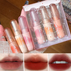 Yickyue 3pc/box Lipsticck Matte Silky A Gift for Friend Red Brown Lipstick Lip Tint Easy To Color Long Lasting Lipstick Makeup Cosmetics