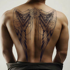 YICKYUE  -  Angel Wing Temporary Tattoo Stickers Full Back Magic Tattoos Herbal Juice Tattoos Long lasting 1-2 weeks Realistic Fake Tattoo