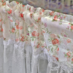 American Panel Curtains for Kitchen Windows Short Turkish Curtains Floral Lace Short Curtains for Living Room Bedroom Home Decor