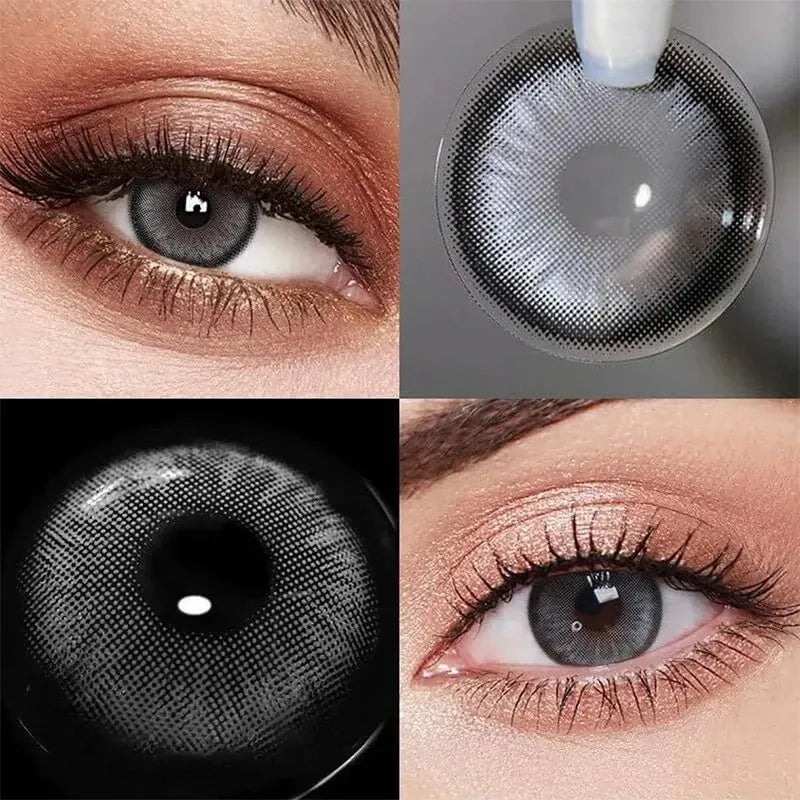 YICKYUE  Norko Blue Contact Lenses 12 Months Wear Fashion Brown Colored Contact Lens Natural Gray Pupils Makeup Eyes Contacts