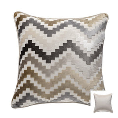 Velvet Cushion Cover Soft Pillow Cover Zigzag Grey Coffee Blue Durable Thick Home Decorative for Sofa Bed