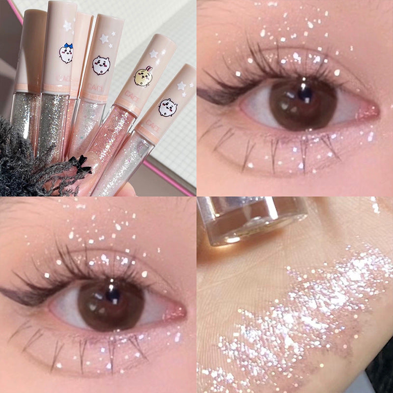 YICKYUE  -  Fine Flash Liquid Eye Shadow Bright Crystal Pearl Light Broken Drill Fine Flash Bright High Gloss Sleeping Silkworm Eye Makeup