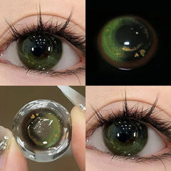 YICKYUE    2Pieces Color Contact Lenses Bling Pupil Beauty Cosplay Color Circle Lens Yearly Galaxy Colour Contacts with Box