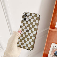 Lattice checkerboard soft silicone phone case for iphone 12 11 pro max mini 7 x xr 8 plus xsmax shockproof protective conque
