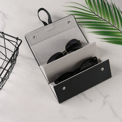 Portable Leather Glasses Storage Box Dustproof Multi Slots Sunglasses Eyeglasses Display Case Home Travel Eyewear Organizer Bag