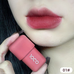 Yickyue 1pc Cute Ice Mist Velvet Lipgloss Matte Lipstick Long Lasting Silky Muddy Lip Gloss Non-stick Cup Nude Lip Makeup Tint Cosmetics