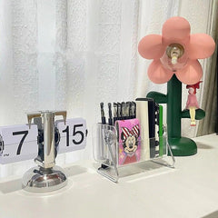 Yickyue CuteLife Rotatable Acrylic Stand Storage Shelf Home Decoration Phone Remote Control Holder Bathroom Makeup Organizer Table Shelf