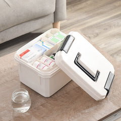Portable Medicine Storage Box Multi-Part Layer First-Aid Kit Plastic Medicine Cabinet Hospital Medical Storage Container