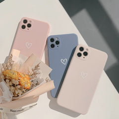 Yickyue 3 colors Line heart soft silicone Non-slip pink candy love phone case for iphone 13 pro max 12 mini 11 8 7 plus x xr xsmax cover