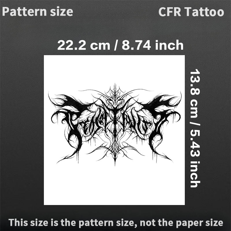 YICKYUE  -  Domineering Full Back Dark Gothic Herbal Juice Tattoo Sticker Tattoos Temporary Waterproof Art Fake Tattoos Festival Accessories