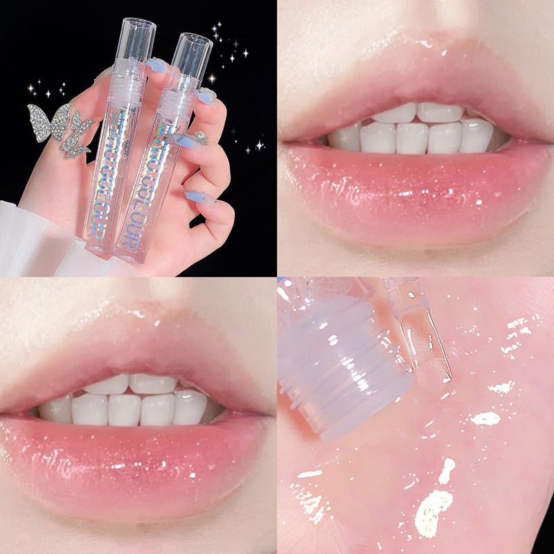 YICKYUE  -  Mirror Pearl Lip Gloss Moisturizes Transparent Waterproof Lip Oil Crystal Jelly Tint Lip Care Plumper Korean Lipsticks Cosmetics