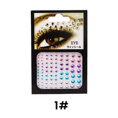 Colorful Crystal Eyes Stickers Temporary Tattoo Diamond Makeup Face Jewel Stickers Festival Party Body Nail Art Rhinestones