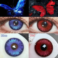 YICKYUE    Ash Blue Colored Contact Lenses  1Pair Yearly Butterfly Violet Natural Small Pupil Contact Lenses For Summer Autumn