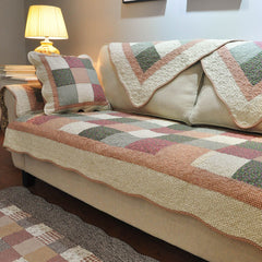 Europe Sofa Cover Non-slip Sofa Cushion Plaid Couch Cover Four Seasons Universal  Cotton Sofa Towel pillowcase Water ripple lace