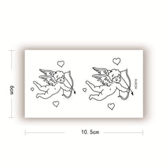 Waterproof Temporary Tattoo sticker Cute Love Angel Fake Tattoos Arm Cupid's Arrow for Men Women Body Temporary Tatto Sticker