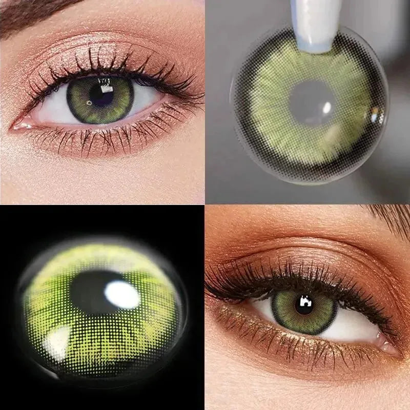 YICKYUE  Celestia Brown 2Pcs Prescription Colored Contact Lenses Eye Enlarge Contacts Natural Coloured Lens with Power 6Months