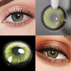 YICKYUE  Celestia Brown 2Pcs Prescription Colored Contact Lenses Eye Enlarge Contacts Natural Coloured Lens with Power 6Months