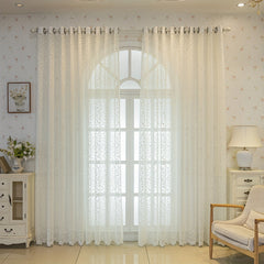 YICKYUE  -  [2pcs transparent jacquard curtains] 2pcs garden small flowers grass branches pattern jacquard transparent curtains, modern simple fashion living room bedroom kitchen dining room balcony home decorationdecoration