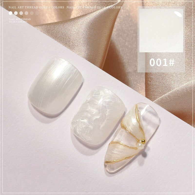 8ml Shell Thread Nail Gel DIY Nail Art Pearl Shell Thread Painting Gel Nail Varnish UV LED Gel 6 Colors Popular Varnish Uv Gel