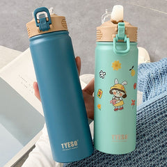 Coffe Thermos Grandes with Straw Vacuum Flasks Lovers Portable Stainless Steel Water Bottle Garrafa Termica Office Thermal Mug