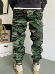 Hearujoy [All-Season Camo Cargo Pants] Men's Camo Cargo Pants - Comfort Fit with Multi-Pocket Design, Street Style Drawstring Waist, All-Season Wear