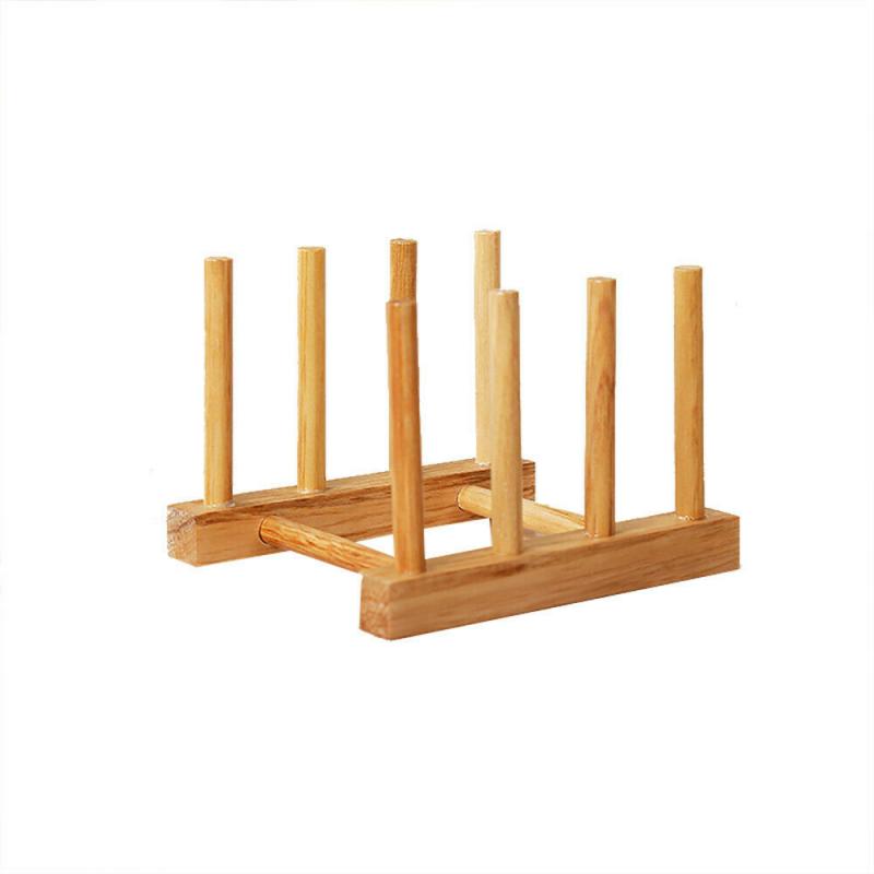 1pc Kitchen Dish Drain Rack Dinnerware Storage Tray Plate Organizer  Drying Wooden Shelf  Stand Drainer Holder Book Display Acce