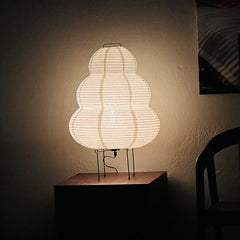 YICKYUE   -  Japanese Style LED Rice Paper Desk Lamp Tricolor Dimming Home Art Decoration Lamps Living Room Hotel Bedroom Bedside Night Light