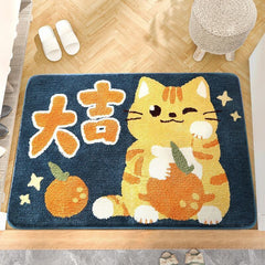 Kawaii Shiba Inu Cat Bear Bathroom Entrance Door Mat Cute Plush Bath Mug Doormat Home Non-slip Indoor Outdoor  Kitchen Carpet