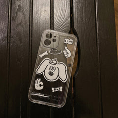 Cartoon dog bone clear cover for iphone 7 8 plus 13promax 12 mini 11 pro max 8 7 plus x xr xsmax soft silicone cute phone case