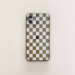 Lattice checkerboard soft silicone phone case for iphone 12 11 pro max mini 7 x xr 8 plus xsmax shockproof protective conque