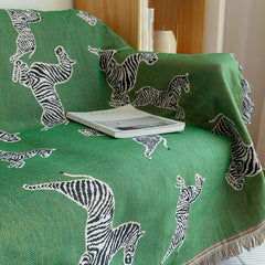 YICKYUE  -  Fashion Black White Zebra Throw Blanket Tapestry Bedspread Outdoor Camping Beach Towels Sofa Chair Cover Mat Knitted