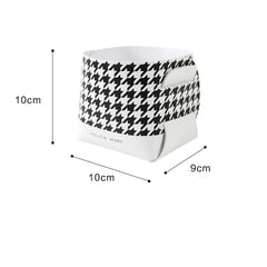 Shoe Cabinet Entrance Key Desktop Storage Box PU Leather Houndstooth Cosmetics Brush Lipstick Jewelry Storage Sundries Basket