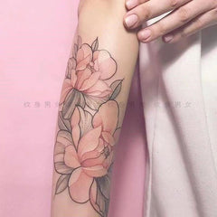 YICKYUE  -  9pcs/Set Sexy Flower Arm Waterproof Temporary Tattoo Stickers Female Watercolour Chest Shoulder Leg Fashion Art Fake Tattoos