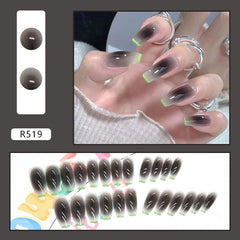 24Pcs  Artificial Square Head Press on Fake Nails Super Long Ballet Nail Piece Wearing Reusable Seamless Removable False Nails