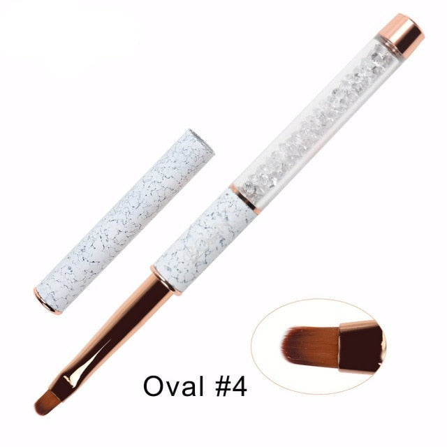 BQAN Marbled Rose Gold Nail Brush Gel Brush For Manicure Acrylic UV Gel Extension Pen For Nail Polish Painting Drawing Brush