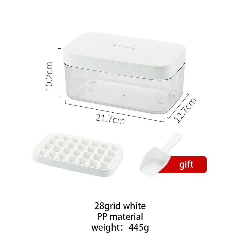 28/32grid Double Ice Mold Silicone Pp DIY Ice Cube Moulds With Ice Storage Box Kitchen Party Whiskey Cold Drink Tool