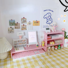 YICKYUE  -  Student Dormitory Desktop Storage Computer Increase Height Frame Girl's Desk Learning Office Supplies Sorting and Storage Tools