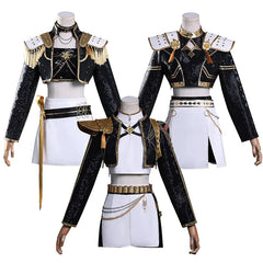 YICKYUE  Black Golden Rumi Zoey Mira Cosplay , Costume Wig Women Suit Halloween Party Role Playing Outfit
